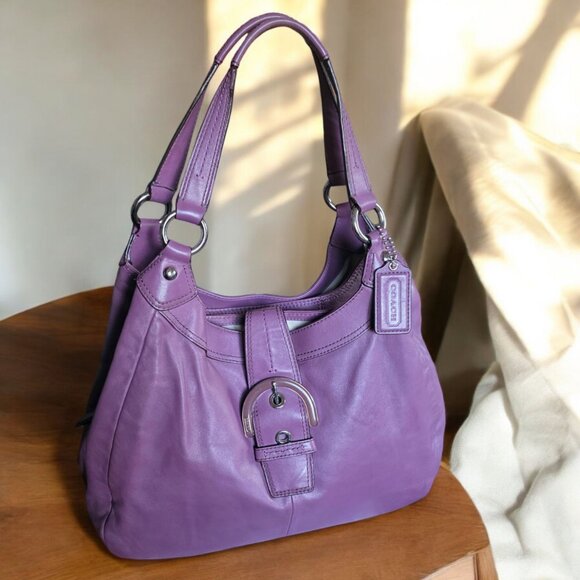 NWOT COACH F17092 Madison Lynn Pleated Soho Carryall Tote Vibrant Purple - Picture 17 of 17